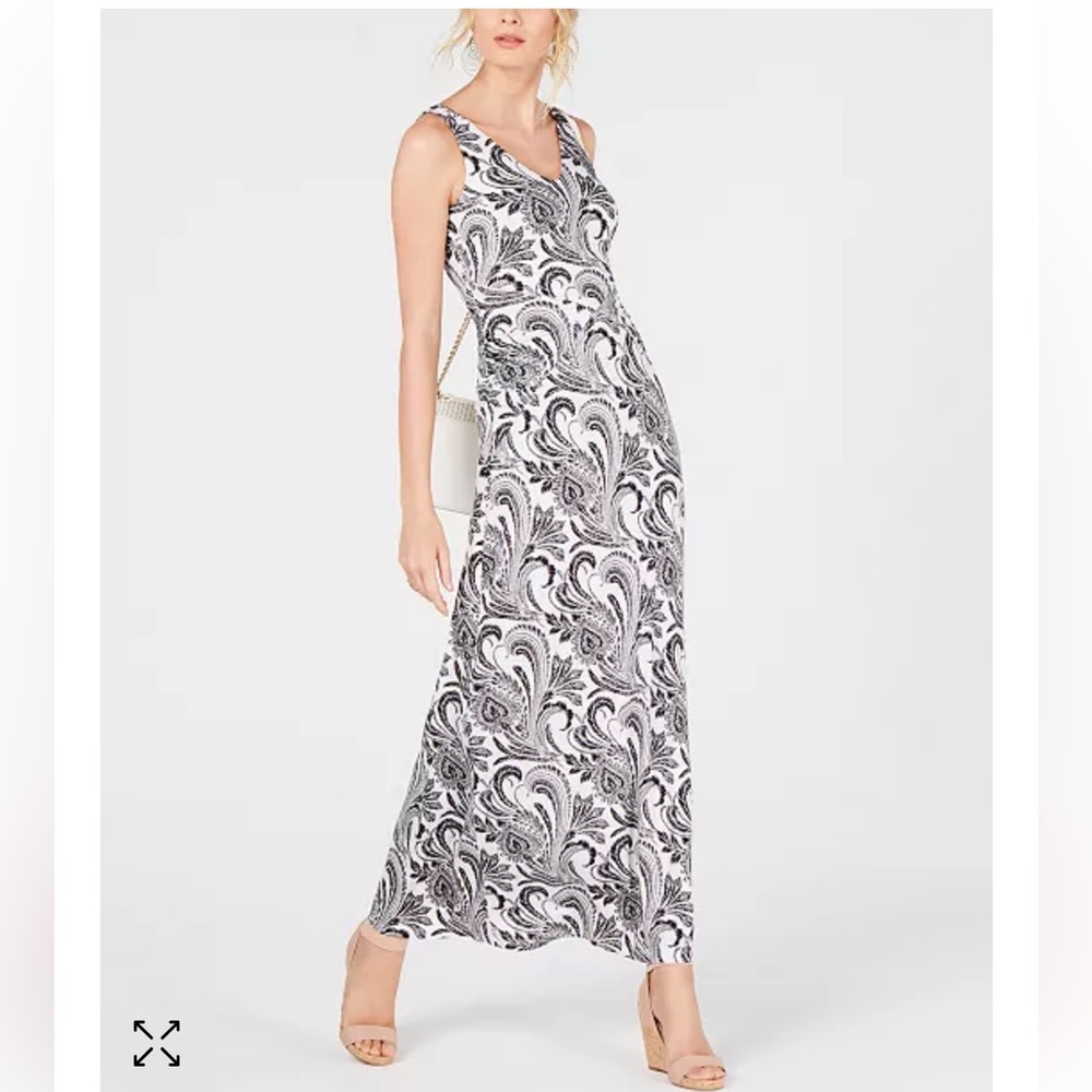 INC Romantic Paisley printed ruched maxi dress